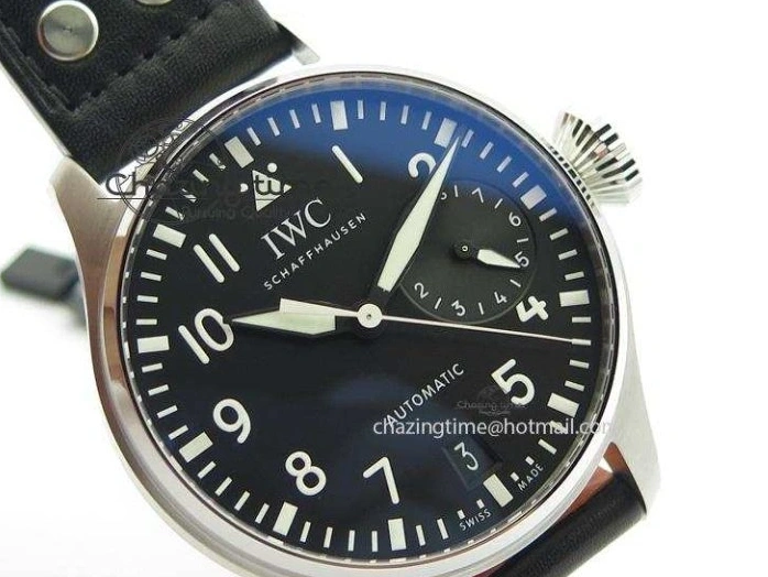 MIROTIME 0306 GoodFit Big Pilot Real PR IW500912 ZF Best Edition Black Dial On Black Leather Strap A 7287